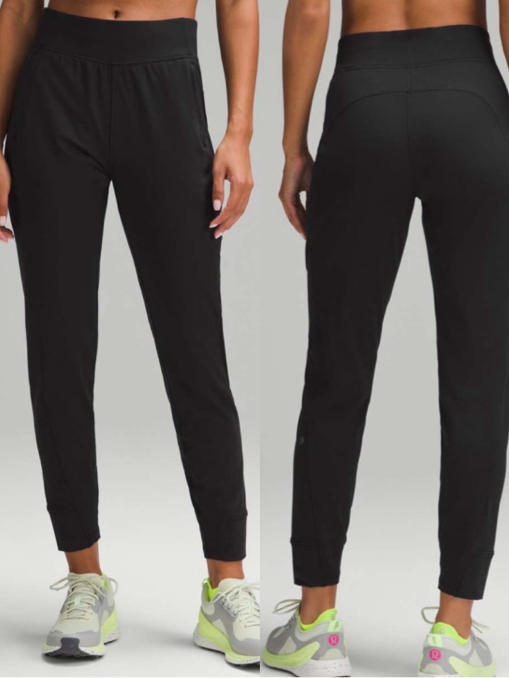 Lululemon Its Rulu Run Fleece High-Rise Jogger Full Length Black Pants Lounge